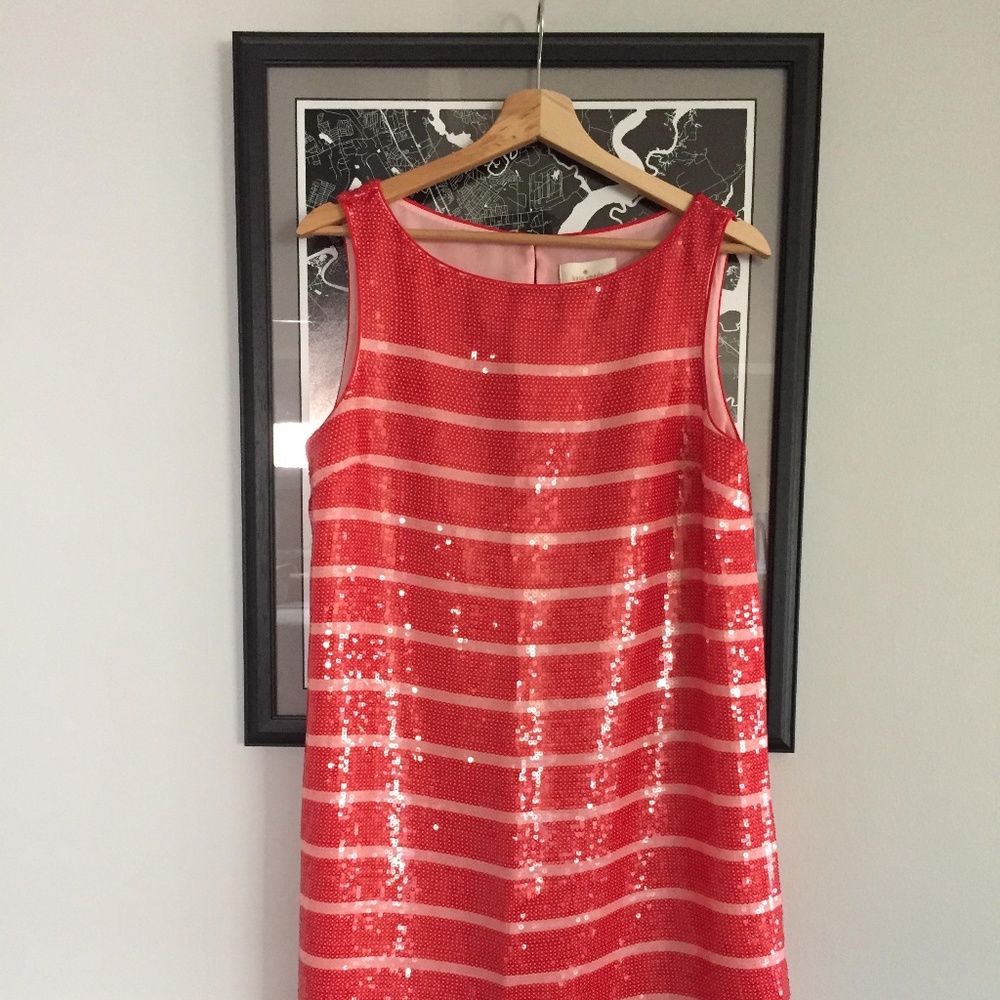NWT! Kate Spade sequined sleeveless red tank dress, size 10